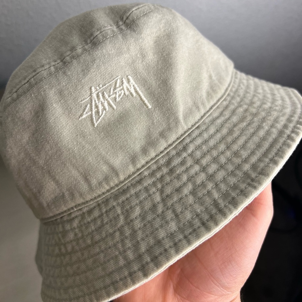 Stussy Overdyed Stock Bucket Hat Size S/M Khaki Tan
